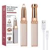 Eyebrow Trimmer for Women 2 in 1 Rechargeable Facial Hair Remover with Replaceable Heads, Professional Painless Personal Hair Removal Eyebrow Razor with Indicator Lights (Rose Gold) view 1