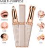 Eyebrow Trimmer for Women 2 in 1 Rechargeable Facial Hair Remover with Replaceable Heads, Professional Painless Personal Hair Removal Eyebrow Razor with Indicator Lights (Rose Gold) view 2