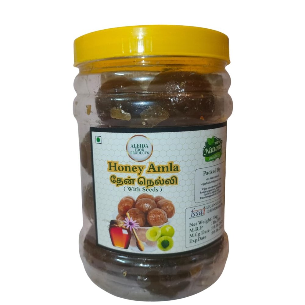 Aleida Natural Amla with Seeds in Pure Mountain Honey | Wild Forest Honey Soaked Indian Gooseberry | No Preservatives | Healthy Ayurvedic Snack | Immunity Booster (250G)