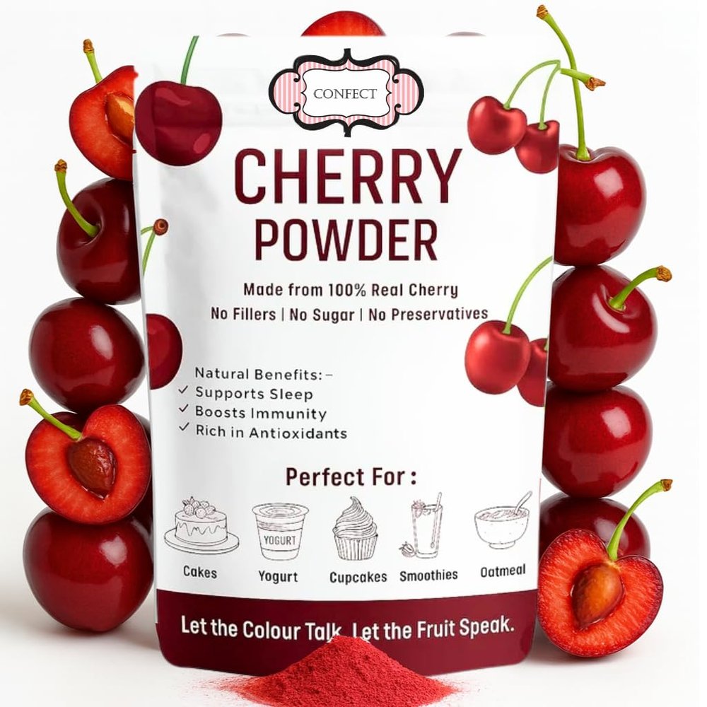 Confect Cherry Powder | Pure & Natural Fruit Powder for Smoothies, Baking, Beverages, Juices, Tea & DIY Recipes | Vegan, Gluten-Free, No Added Sugar (50g)