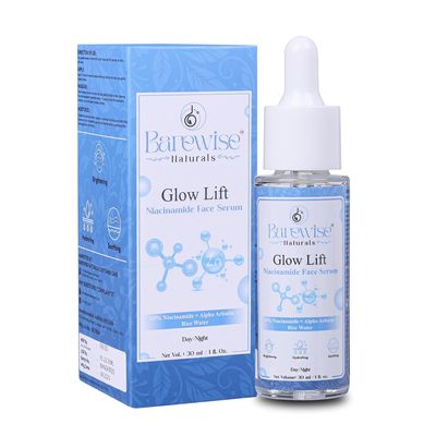 BAREWISE Naturals Glow Lift Niacinamide Face Serum 10% Niacinamide + Alpha Arbutin + Rice Water Brightening & Hydrating Daily Skin Serum 30 ML (Pack Of 2)