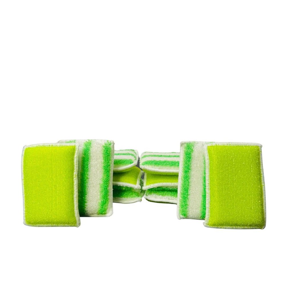 ECO SHINE Bamboo Sponge with PET, Plant-Based Scrubber, Eco-Friendly, Reusable & Washable Sponge for Kitchen, Dishes, Utensils & Anti-Microbial Cleaning Green (Pack of 10)