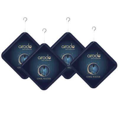 Airodo Cool Water Luxury Gel Air Freshener with Dual Technology For Living Room, Office, Car, Bathroom | Lasts up to 30 days | Easy to Use, Non-Spill & Long-Lasting | 10g (Pack of 4)