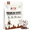 ATX Nutrition Premium Whey Protein Isolate + Concentrate Chocolate Chips 525g - 15 Sachets | 24g Protein, 5.6g BCAA, 2.57g Leucine | Hydrolysate Blend with Ayurvedic Extracts & DigeZyme view 1