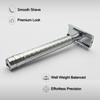 Classic Safety Razor with 10 Double-Edge Blades, Silver Stainless Steel Men's Shaving Kit view 3