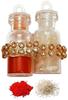 Bhai Dooj Gift for Brother - Dry Fruit Pack with Badam, Kaju, Kishmish Box 300gms, Glass Bottle of Roli, Chawal for Brother Bhaiya Tikka & Personal Message view 3