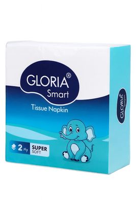 GLORIA Smart Virgin Tissue Napkins, 2-Ply Super Soft, White, 350 Sheets, Pack of 7, 50 Pulls per Pack