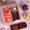 Bakingo Premium Gift Hamper of 2 Assorted Cookies, Tea Cake, Tea Light Candle, Small Diya In Box For Birthday Gift, Anniversary Gift, Christmas Gift & New Year Gift (Same Day Delivery) view 2