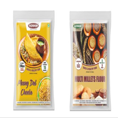 RICHMOR Moong Dal Cheela Mix (200g) & Multi Millets Flour Combo | Gluten-Free, High Protein & Fiber | Diabetic Friendly | Quick Healthy Breakfast & Roti Mix