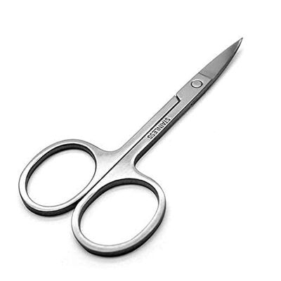 GLOSSYPLUS Grooming Scissor Small for Men & Women | Multipurpose Scissor Ideal for Men for Moustache, Beard, Ear and Nose Hair Trimming | Suitable for Women for Eyelashes and Eyebrow Trimming
