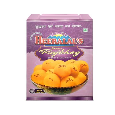 Heeralals Rajbhog 1Kg | Diwali & Festival Gift Pack | Soft, Spongy & Delicious Traditional Indian Sweet | Perfect for Gifting, Family Celebrations & Special Occasions