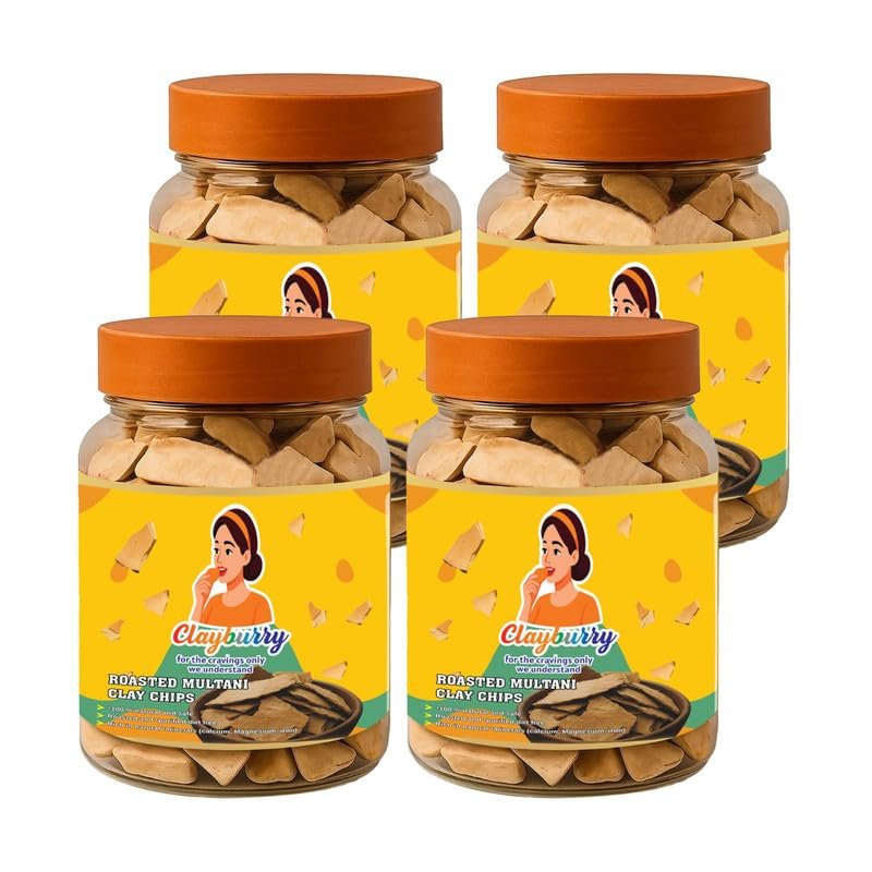 Clayburry Edible Roasted Clay (pack of 4)| Bhutdo | khane vali Mitti| roast mulatani mitti |Butter Soil Manure | Roasted nakumatt