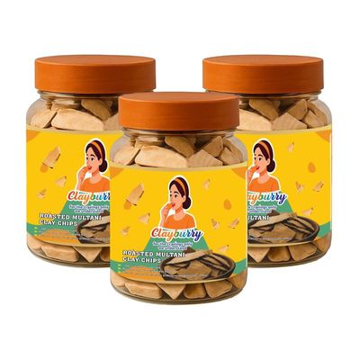 Clayburry Edible Roasted Clay (pack of 3)| Bhutdo | khane vali Mitti| roast mulatani mitti |Butter Soil Manure | Roasted nakumatt