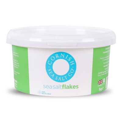 Cornish Sea Salt Flakes,1kg, Hand-Harvested Premium Pyramid Salt from Cornwall, Perfect Finishing Touch for Salads & Gourmet Cooking