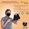 Diligent- We Care For your Life 3-Ply Face Mask | Disposable Protective Non-Woven | Surgical Pollution Mask with Nose Pin & Soft Earloops | Skin-Friendly (Black, 50) view 4