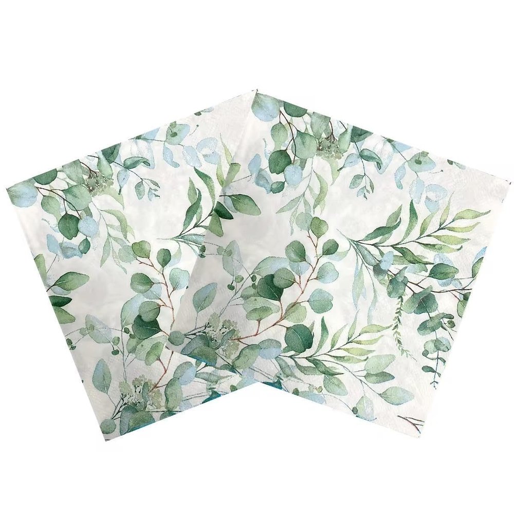 Botanical Eucalyptus Napkins 3-Ply Decorative Paper Napkins, 20 Count Elegant, Soft, and Absorbent Napkins for Parties, Weddings, Dining, Holidays, and Home Entertaining (3)