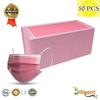 Diligent- We Care For your Life 3-Ply Face Mask | Disposable Protective Non-Woven | Surgical Pollution Mask with Nose Pin & Soft Earloops | Skin-Friendly (Pink, 50) view 3
