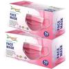 Diligent- We Care For your Life 3-Ply Face Mask | Disposable Protective Non-Woven | Surgical Pollution Mask with Nose Pin & Soft Earloops | Skin-Friendly (Pink, 100) view 1