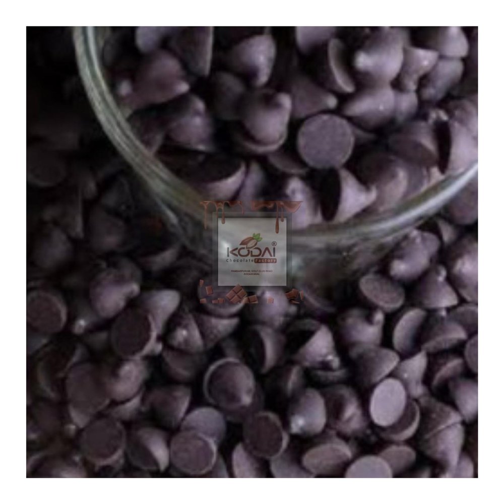 KODAI CHOCOLATE FACTORY Dark Chocolate Chips | Rich & Smooth Dark Chocolate Bits | for Baking, Desserts, Snacks & Gourmet Treats | 500G
