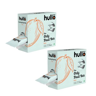 Hullo The Only Fruit Bar - Mango (Pack of 12 x 30g) | Healthy Sugar Free Snack Bar for Kids & Adults | Energy Bar with No Added Sugar & No Preservatives | Made with Mango, Banana, Black Grapes & Dates