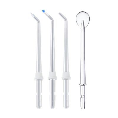 PORClean Dental Water Flosser Replacement Nozzle Tips | Pack of 4  Pik Pocket, Orthodontic, Classic Jet & Tongue Cleaner Tips | Compatible with PORClean 200V Models Water Flosser for Teeth Cleaning
