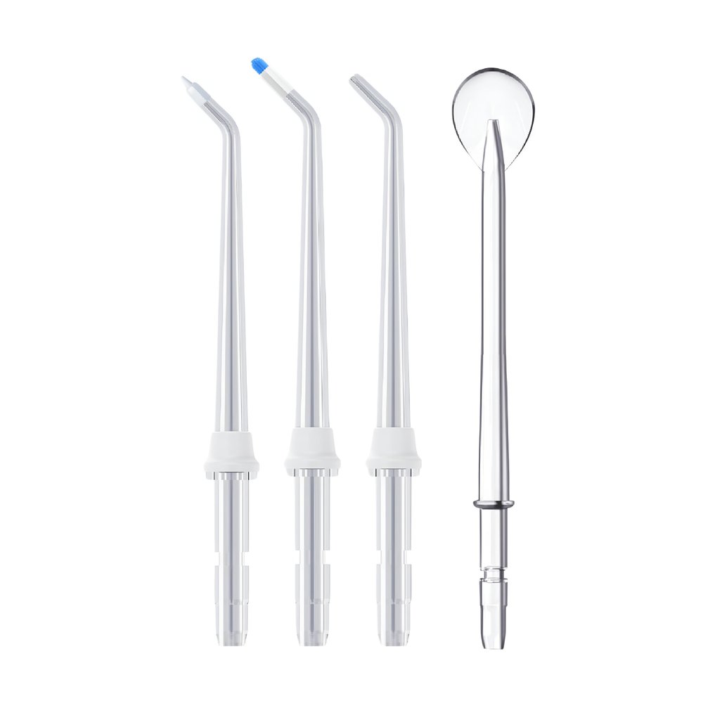PORClean Dental Water Flosser Replacement Nozzle Tips | Pack of 4  Pik Pocket, Orthodontic, Classic Jet & Tongue Cleaner Tips | Compatible with PORClean 200V Models Water Flosser for Teeth Cleaning