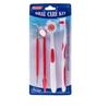 Professional Oral Care Kit, 5-Piece Dental Cleaning Set with Mirror, Scaler, Toothbrush, Red and White view 1
