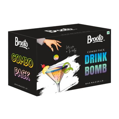Brooto Drink Bomb  Cocktail Mixer, Vodka Mixer, Rum Mixer, Tequila Mixer | Ready-to-Mix Drink Premix for Party & Home Bar | Quick Fizzy Cocktail Mix (Mix Flavours)
