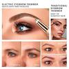 Facial Hair Remover for Women | 2-in-1 Rechargeable Eyebrow Trimmer with LED Ring Light | Painless Hair Removal for Face, Chin, Nose & Upper Lip | Portable Gold Epilator view 3
