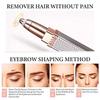 Facial Hair Remover for Women | 2-in-1 Rechargeable Eyebrow Trimmer with LED Ring Light | Painless Hair Removal for Face, Chin, Nose & Upper Lip | Portable Gold Epilator view 4