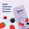BUKO Hydration Drink Mix, Powered by BCAA, Sodium Hyaluronate, 4 Essential Electrolytes, 5 Vitamins Complex, Sugar Free, Refreshing Berrylicious Flavor, Pack of 5 view 3