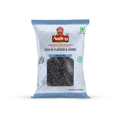 Aadey Foods Black Sesame Seeds, Whole Fresh Natural Unhulled Til, Indian Spice (100g)