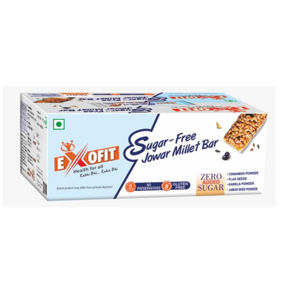 EXOFIT Sugar-Free Jowar Millet Bar 35X6 Bars (210G TOTAL) For Diabetic Patients Nutrition Bars (210 g, JAMUN, OATS)