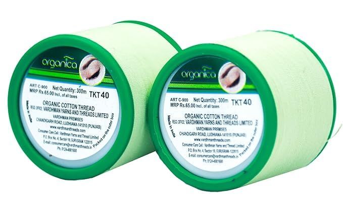 Organica Organic Eyebrow Threading Thread | 100% Pure Cotton Hair Removal Thread | Gentle Facial Epilator Thread for Salon & Home Use | Spool x 300 m | Skin-Friendly & Long-Lasting (Pack of 3) (Pack of 3)