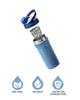 AGIS Premium Protein Shaker Bottle, Matte Black Stainless Steel, 700ml Gym Bottle with Flip-Top Lid, Blender Mixer for Fitness Drinks (blue) view 2
