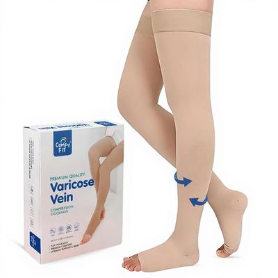 Comfy Fit Medical Compression Socks For Women | Class Ii Compression Stockings Thigh-length | Varicose Vein Compression Stockings | DVT Stockings Unisex Socks | 23-32 Mm Hg - Small