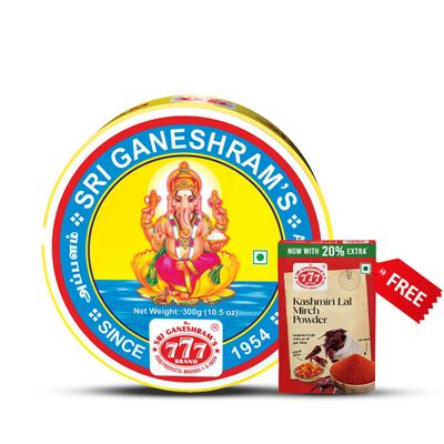 777 Appalam Papad 300g (Pack of 2) - Authentic rice appalam south indian | Traditional Crispy Pappad | FREE 60g Kashmiri Lal Mirch Powder