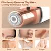 2-in-1 Eyebrow Trimmer for Women - Facial Hair Remover Machine For Women - Face,Upper Lips,Cheek, Chin and Nose Hair Remover, USB RECHARGEABLE Epilator With Ring Light view 4