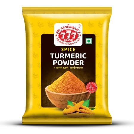 777 Turmeric Powder 100G (Pack of 3) - Pure Haldi For Cooking | High Curcumin Manjal Ground Holud Guro | Authentic Indian Spice Daily Kitchen Pantry Staples