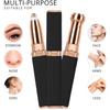 Eyebrow Trimmer for Women || Epilator 2-in-1 || Face Trimmer For Women Facial Hair, Upper Lips, Nose, Ear, Portable & Rechargable - With Ring Light - BLACK view 3