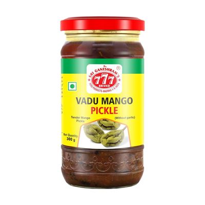 777 Vadu Mango Pickle 300g (Pack of 2) | Mavadu/Tender Mango Pickle | Whole Baby Mango | Traditional Delicacy | Total 600g