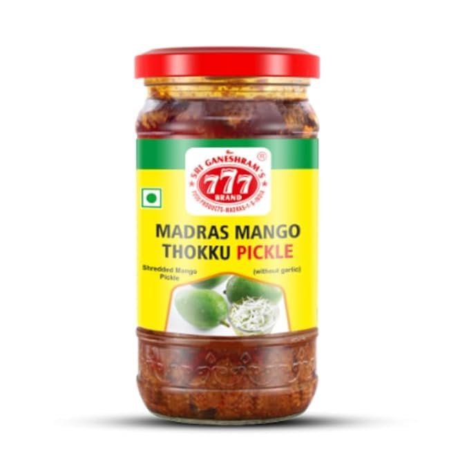 777 Madras Mango Thokku Pickle 300g (Pack of 2) | Grated Mango Pickle | Rice Mix Paste | Ready to Eat Side Dish | Total 600g
