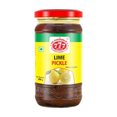 777 Lime Pickle 300g (Pack of 2) | Elumichai Oorugai/Lemon Pickle | Tangy & Spicy | Digestive Side Dish | Total 600g