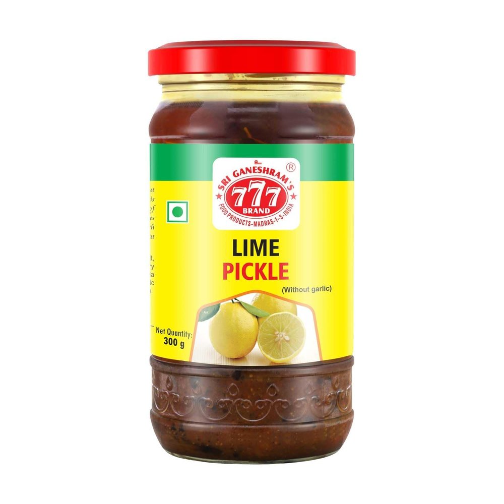777 Lime Pickle 300g (Pack of 2) | Elumichai Oorugai/Lemon Pickle | Tangy & Spicy | Digestive Side Dish | Total 600g