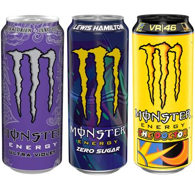 Monster Energy eSports Gaming Pack  Limited Edition Lewis Hamilton, The Doctor VR46 & Ultra Violet  Zero Sugar Energy Drinks, 3 Flavors (500ml Each Cans)  Fuel for Gamers & Streamers (IMPORTED-USA)