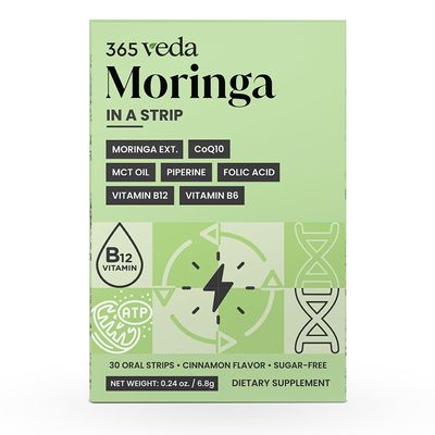 365veda Moringa Strips | Vitamin B12 | Natural Energy Booster | Coenzyme Q10 | Immunity & Vitality Support | Ayurvedic Nutrition Powerhouse | Vitamin B6 | 30 Oral Strips