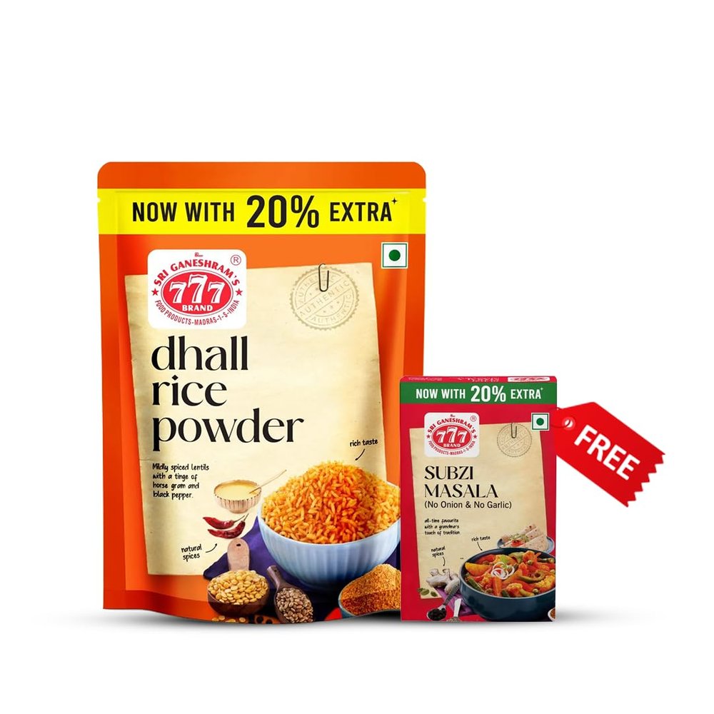 777 Dhall Rice Powder 120g (Pack of 3) | FREE 50g Subzi Masala