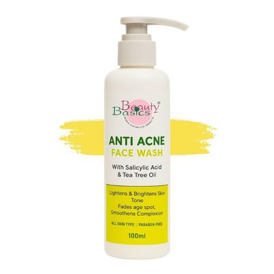 Beauty Basics Niacinamide & Retinoids Anti Acne Treatment Face Wash Enriched with Tea Tree, Neem & Green Tea Extracts | Deep Pore Cleanse & Clear Skin Formula | For Men & Women 100ml