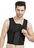 Dermapress Gynecomastia Short Vest || HIGH COMPRESSION || Velcro Closure || Chest Shapewear || Comfortable for Men || Tomboy Chest Binder || Shapewear for Post-Surgery | (Black, Back Velcro_XS) view 2