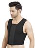 Dermapress Gynecomastia Short Vest || HIGH COMPRESSION || Velcro Closure || Chest Shapewear || Comfortable for Men || Tomboy Chest Binder || Shapewear for Post-Surgery | (Black, Back Velcro_XS) view 3